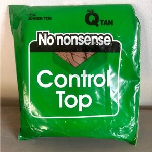 No Nonsense Control Top Pantyhose Sheer Toe 114 Tan Size Q- New